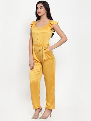 tie front full leg jumpsuit - 17366209 - Standard Image - 2