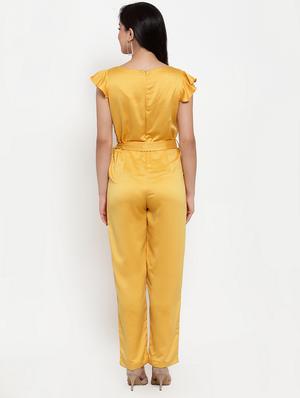 tie front full leg jumpsuit - 17366209 - Standard Image - 3