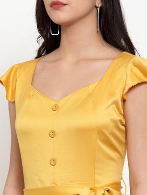 tie front full leg jumpsuit - 17366209 - Standard Image - 5