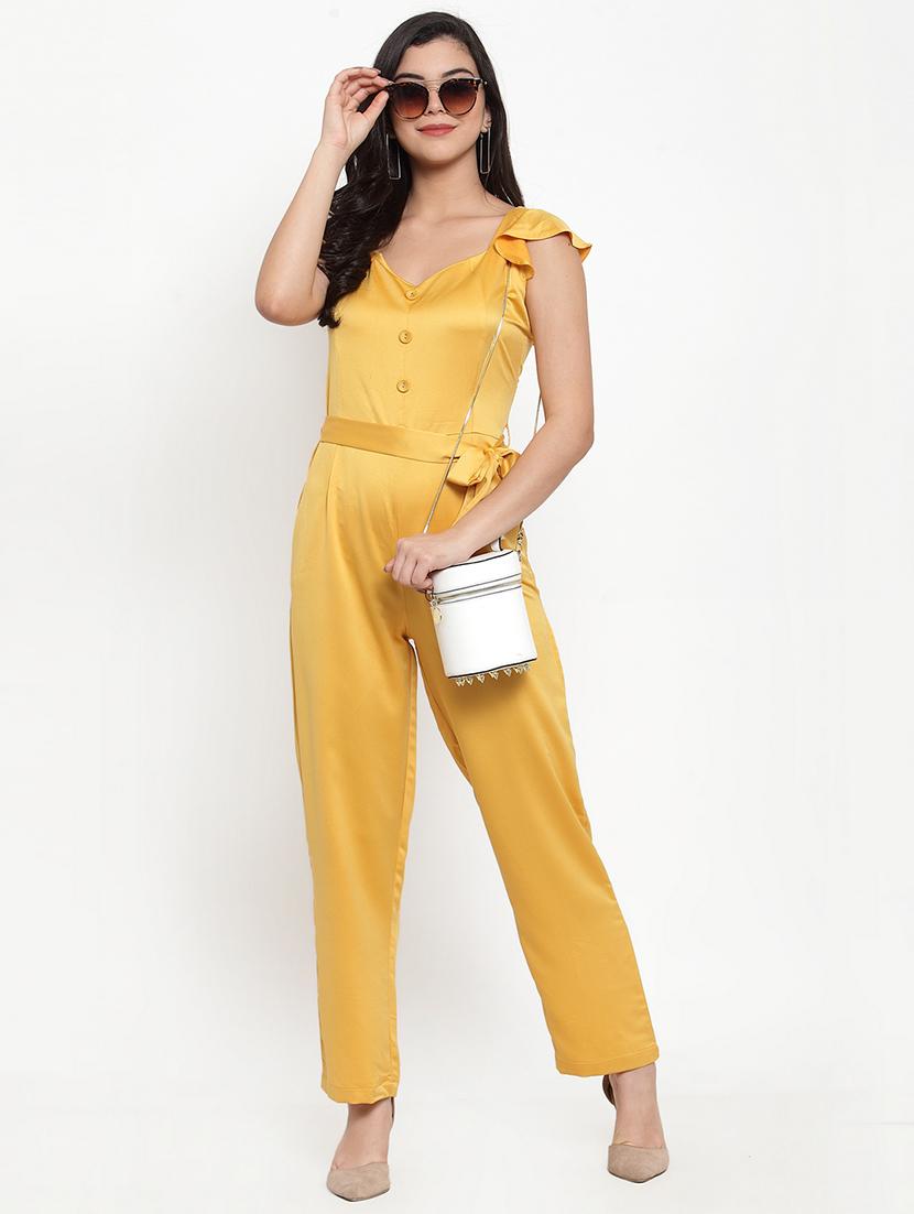 tie front full leg jumpsuit - 17366209 - Zoom Image - 4