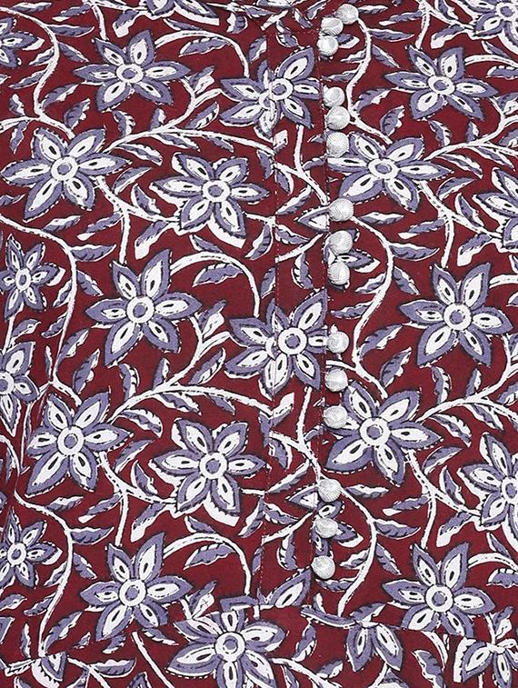kalamkari flared kurta - 17367122 - Zoom Image - 4
