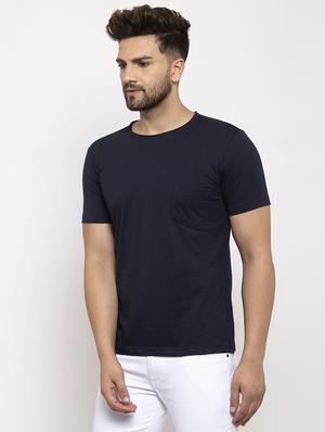 navy blue solid pocket t-shirt - 17367367 - Standard Image - 2