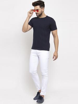 navy blue solid pocket t-shirt - 17367367 - Standard Image - 4