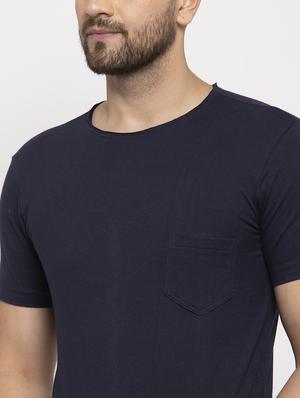 navy blue solid pocket t-shirt - 17367367 - Standard Image - 5