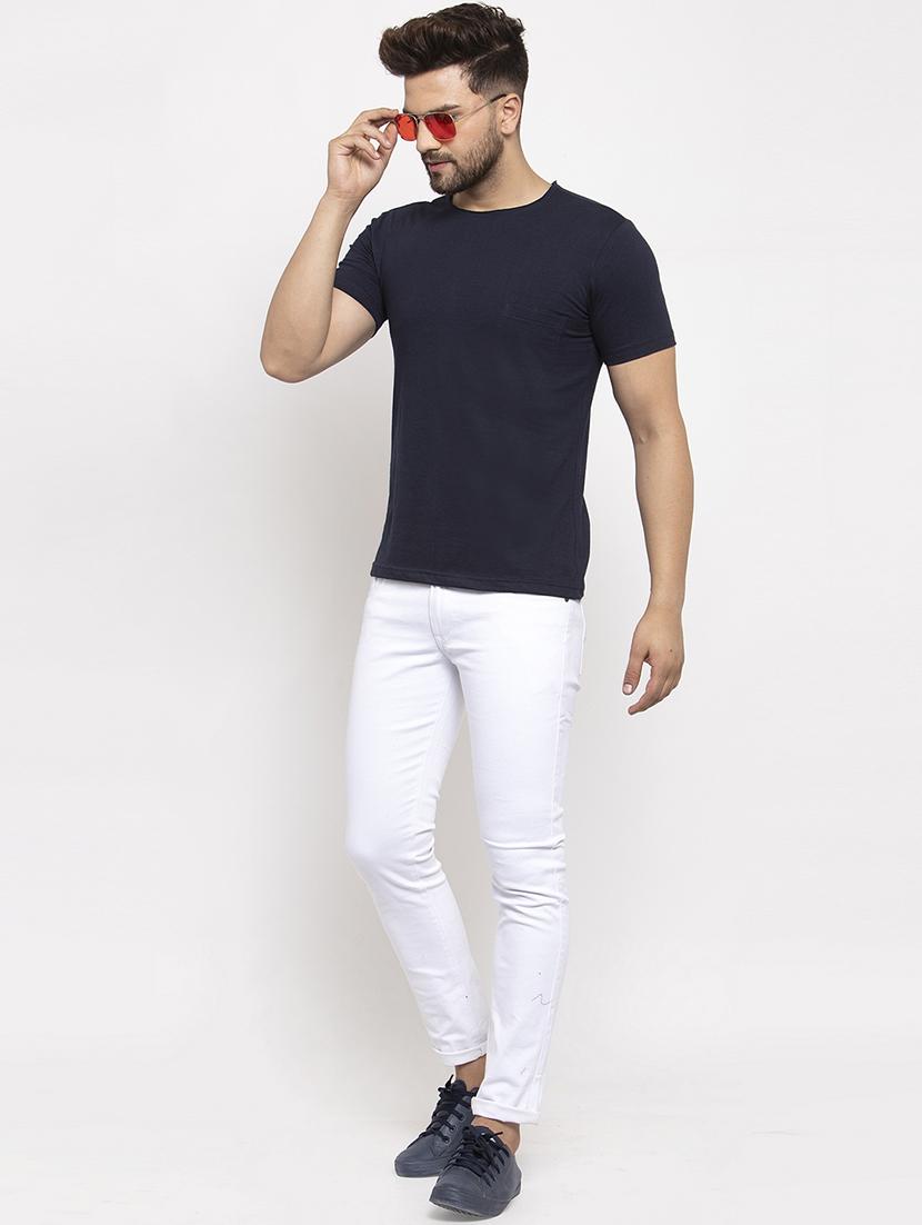 navy blue solid pocket t-shirt - 17367367 - Zoom Image - 4
