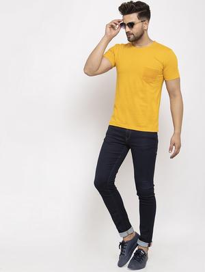 mustard solid pocket t-shirt - 17367368 - Standard Image - 4