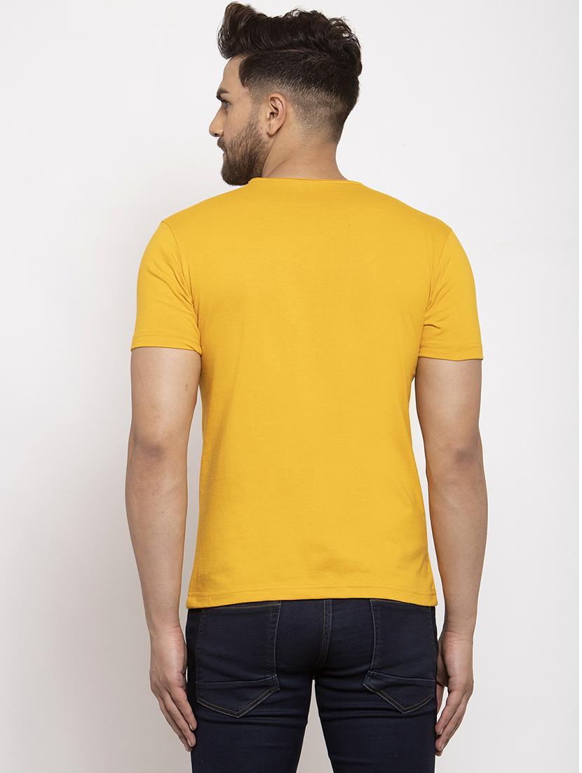 mustard solid pocket t-shirt - 17367368 - Zoom Image - 3