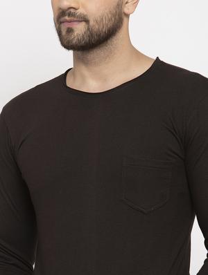 black solid pocket t-shirt - 17367381 - Standard Image - 5