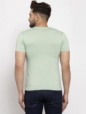 olive green solid t-shirt - 17367405 - Standard Image - 3