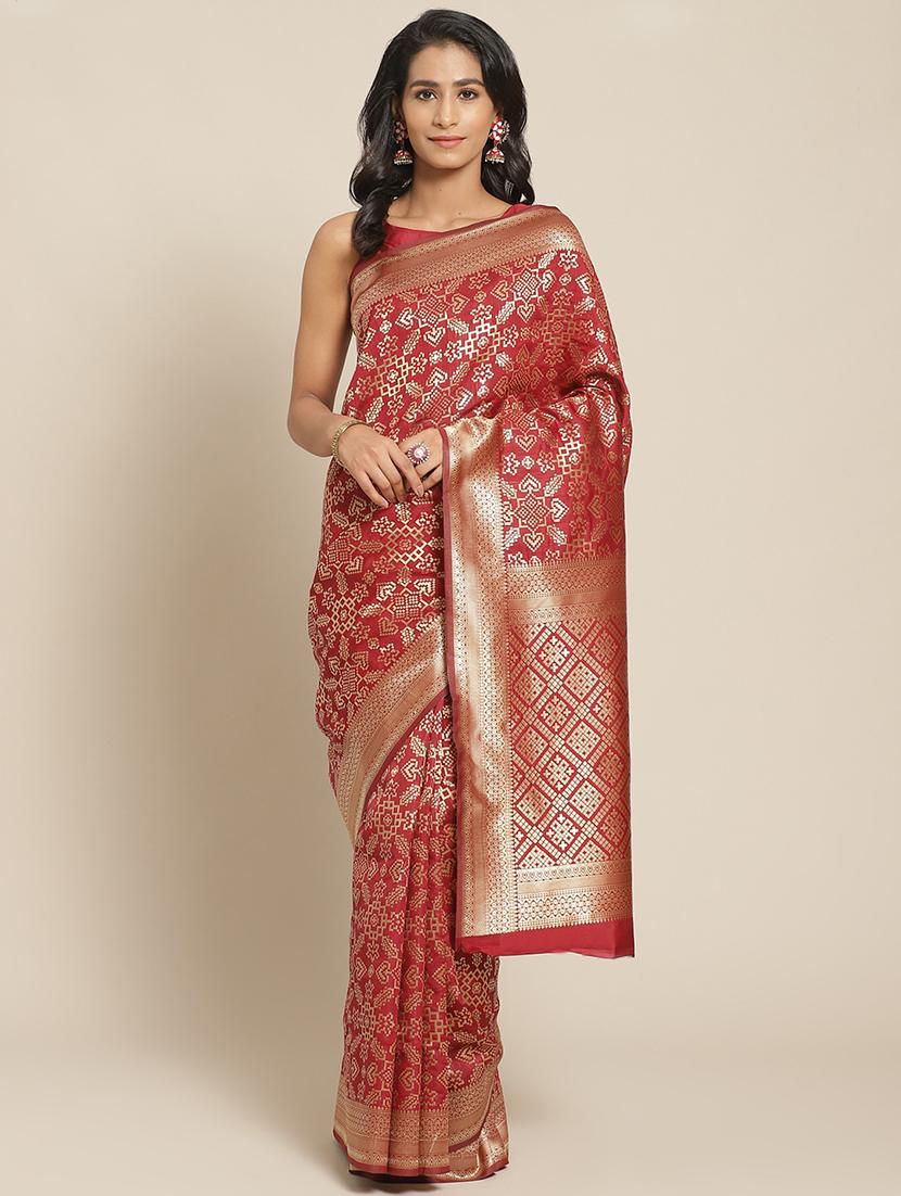 silk woven saree with blouse - 17367737 - Zoom Image - 1