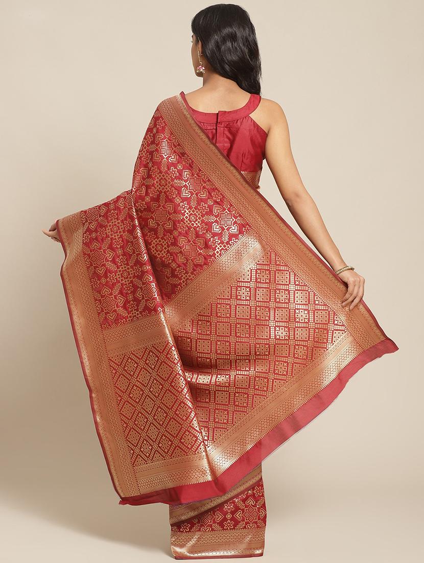 silk woven saree with blouse - 17367737 - Zoom Image - 2