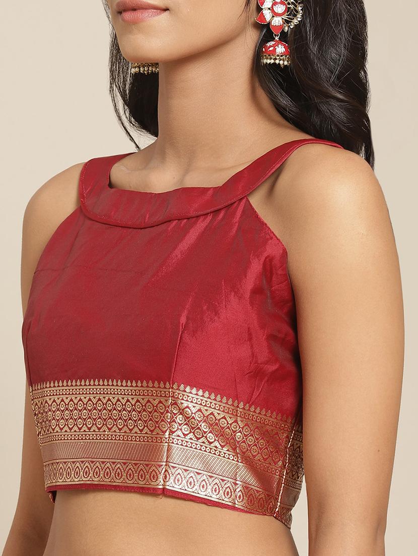 silk woven saree with blouse - 17367737 - Zoom Image - 3