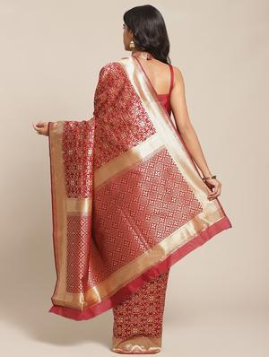 silk woven saree with blouse - 17367747 - Standard Image - 2