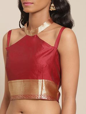 silk woven saree with blouse - 17367747 - Standard Image - 3