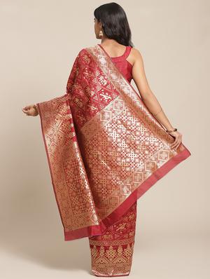 self-design woven saree with blouse - 17367762 - Standard Image - 2