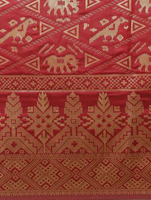 self-design woven saree with blouse - 17367762 - Standard Image - 5