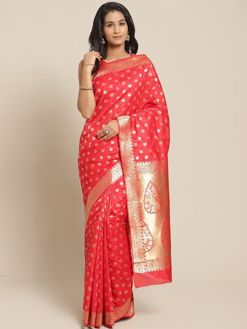 self-design woven saree with blouse - 17367772 - Standard Image - 1