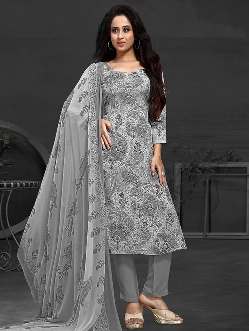 printed unstitched suit - 17367795 - Standard Image - 1