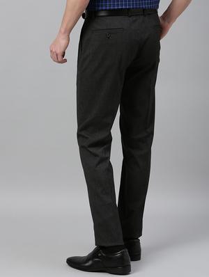 grey solid flat front formal trouser - 17367965 - Standard Image - 3