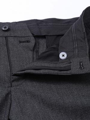 grey solid flat front formal trouser - 17367965 - Standard Image - 5