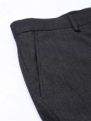 grey solid flat front formal trouser - 17367965 - Standard Image - 6