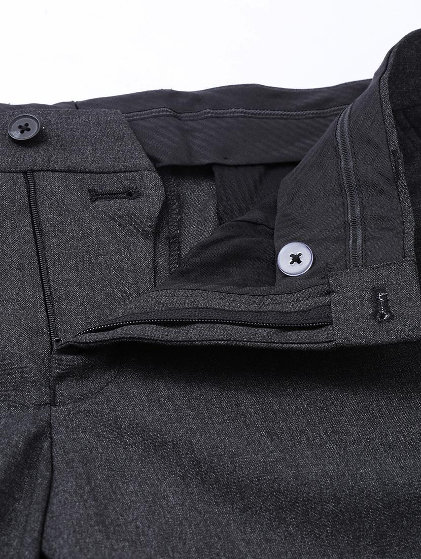 grey solid flat front formal trouser - 17367965 - Zoom Image - 5