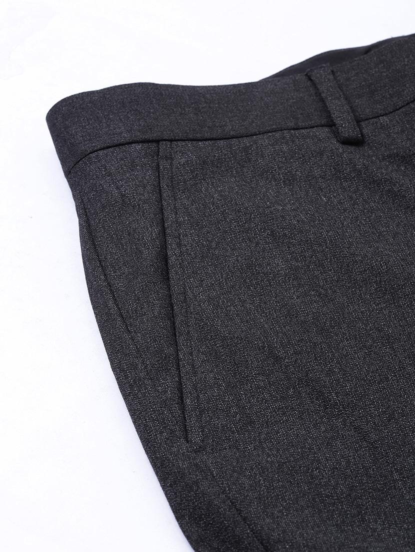 grey solid flat front formal trouser - 17367965 - Zoom Image - 6