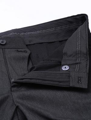 black solid flat front formal trouser - 17367966 - Standard Image - 5