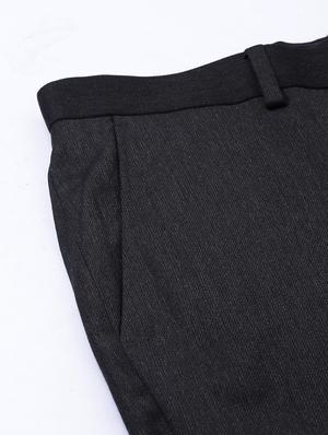 black solid flat front formal trouser - 17367966 - Standard Image - 6