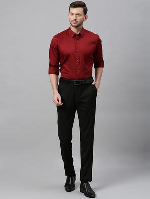 black textured flat front formal trouser - 17367971 - Standard Image - 4