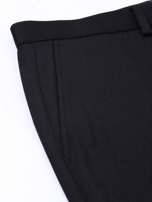 black textured flat front formal trouser - 17367971 - Standard Image - 6
