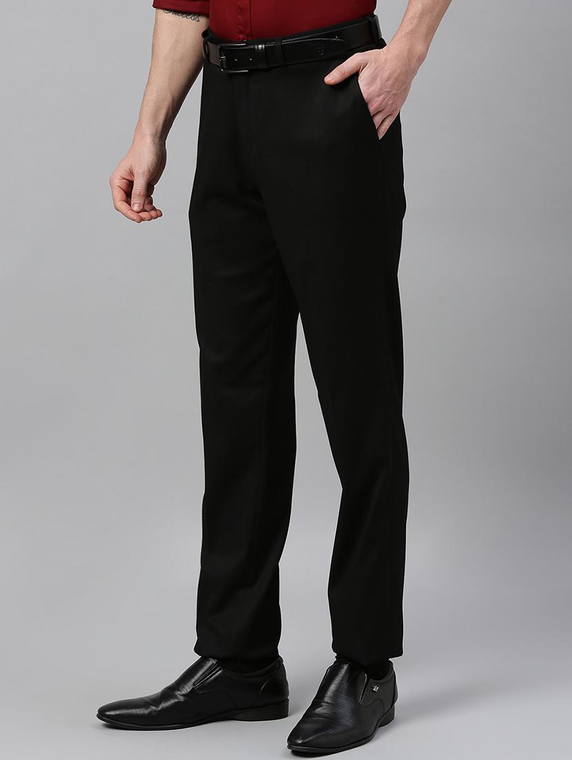 black textured flat front formal trouser - 17367971 - Zoom Image - 2