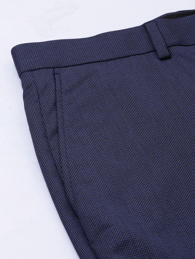 blue textured flat front formal trouser - 17367972 - Zoom Image - 6