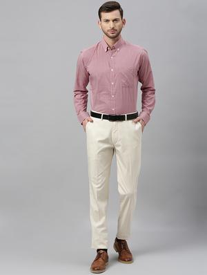 cream solid flat front formal trouser - 17367973 - Standard Image - 4