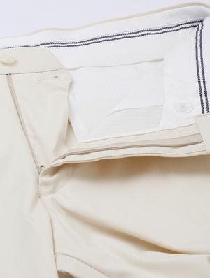cream solid flat front formal trouser - 17367973 - Standard Image - 5