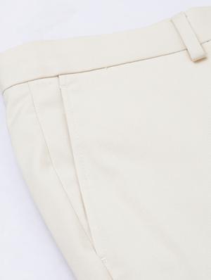 cream solid flat front formal trouser - 17367973 - Standard Image - 6