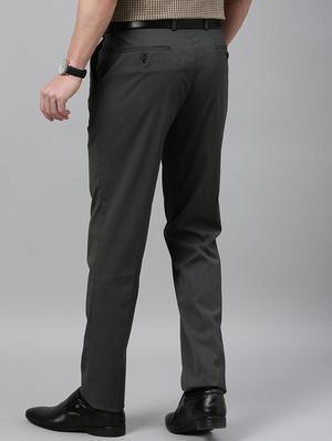 grey textured flat front formal trouser - 17367977 - Standard Image - 3