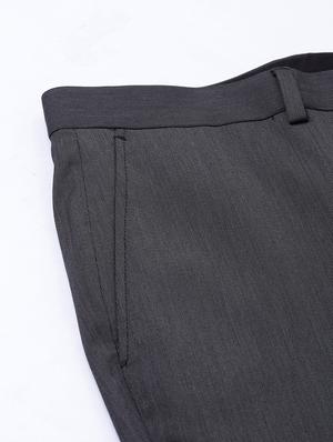 grey textured flat front formal trouser - 17367977 - Standard Image - 6