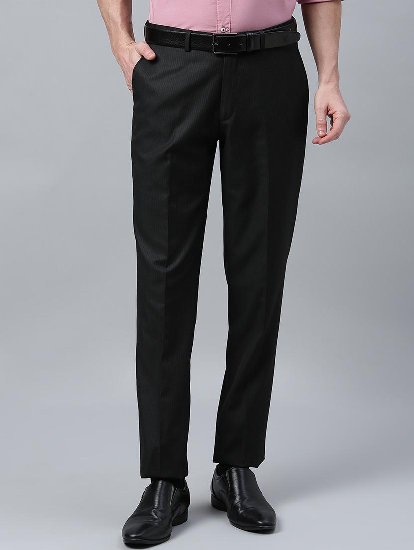 black striped flat front formal trouser - 17367978 - Zoom Image - 1