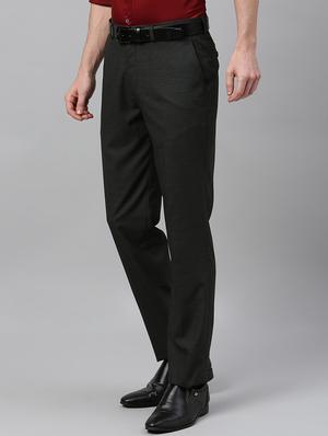black textured flat front formal trouser - 17367981 - Standard Image - 2