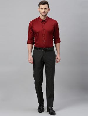 black textured flat front formal trouser - 17367981 - Standard Image - 4