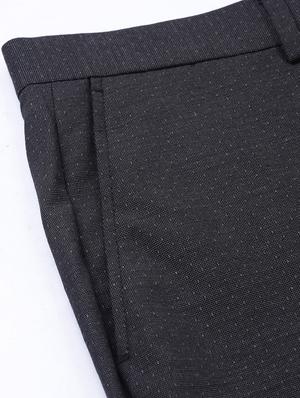 black textured flat front formal trouser - 17367981 - Standard Image - 6