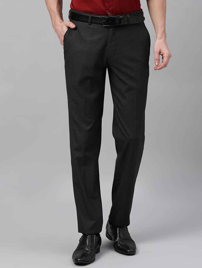 black textured flat front formal trouser - 17367981 - Zoom Image - 1
