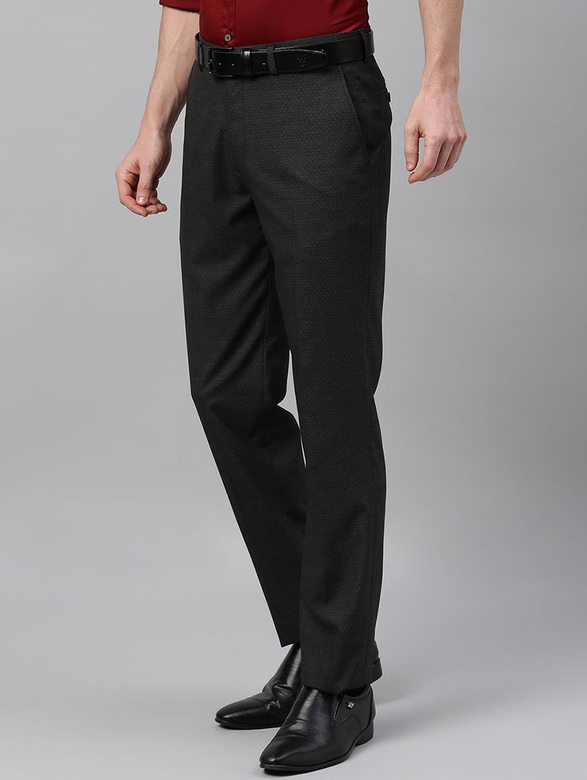 black textured flat front formal trouser - 17367981 - Zoom Image - 2