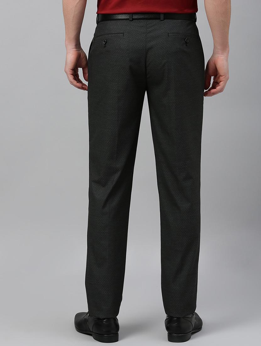 black textured flat front formal trouser - 17367981 - Zoom Image - 3
