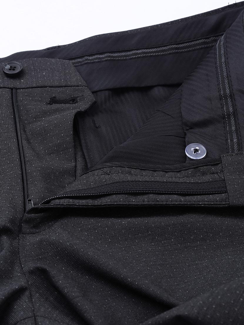 black textured flat front formal trouser - 17367981 - Zoom Image - 5