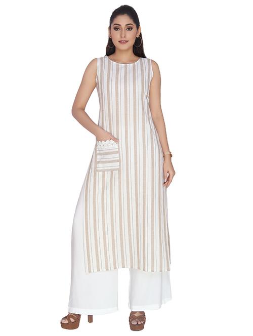 striped straight kurta - 17368001 - Standard Image - 1