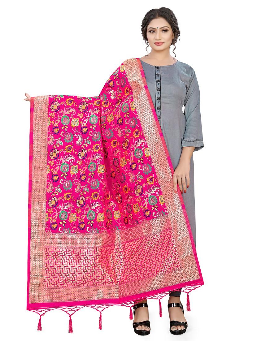 floral banarasi dupatta - 17368042 - Zoom Image - 1