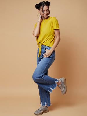 tie front solid top - 17368227 - Standard Image - 4