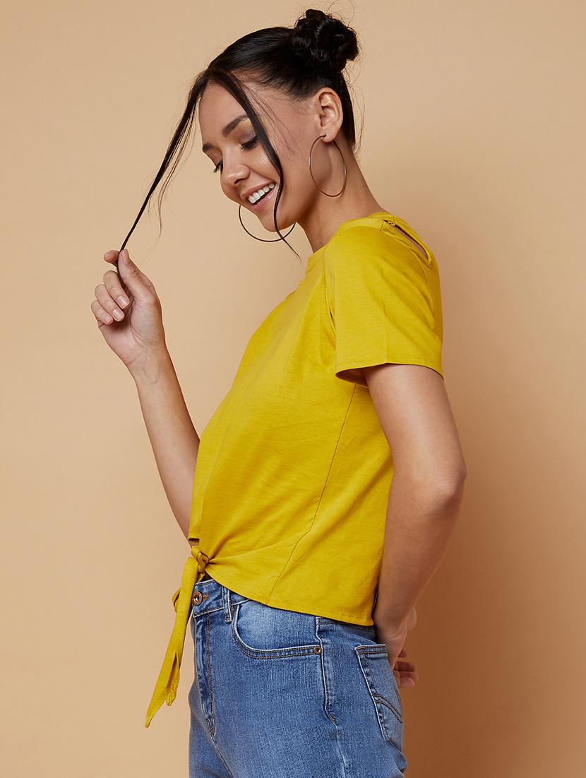 tie front solid top - 17368227 - Zoom Image - 2